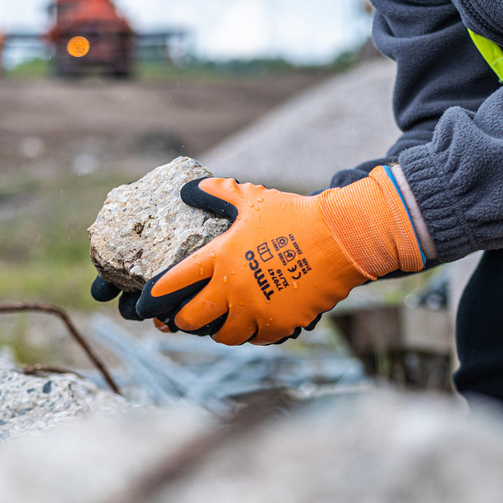 Aqua Thermal Grip Glove - Sandy Latex Coated Polyester Large