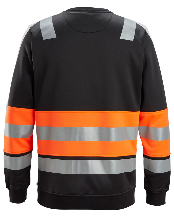 Snickers Black/Hi-Vis Orange, Hi-Vis Class 1 Sweatshirt (8031) – back view
