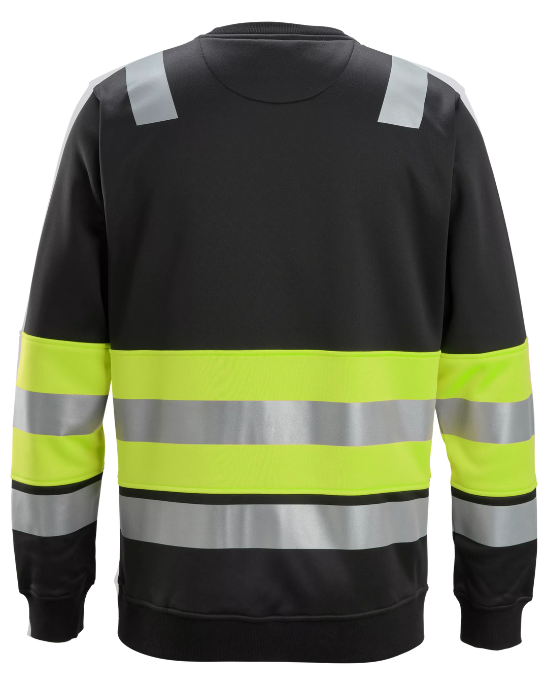 Snickers Black/Hi-Vis Yellow, Hi-Vis Class 1 Sweatshirt (8031) – back view