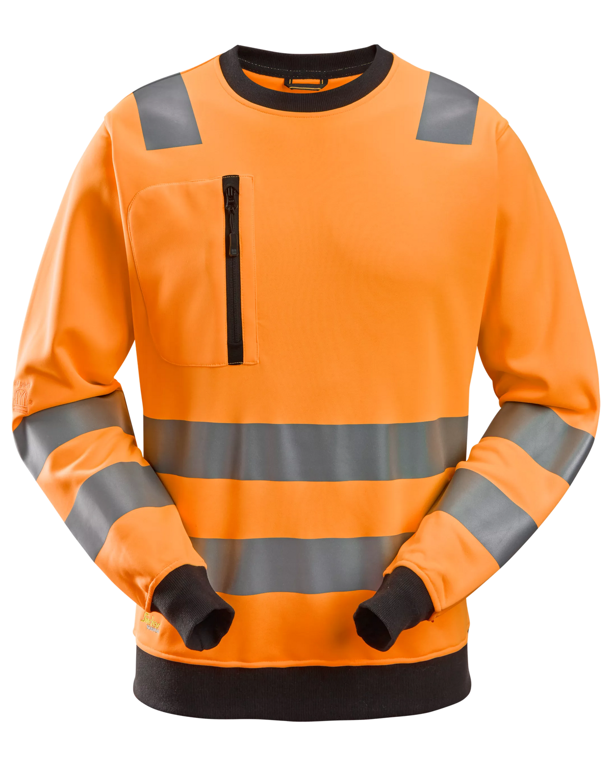 Snickers Hi-Vis Orange, Hi-Vis Class 2/3 Sweatshirt (8037) – front view