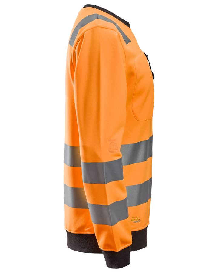 Snickers Hi-Vis Orange, Hi-Vis Class 2/3 Sweatshirt (8037) – right side view