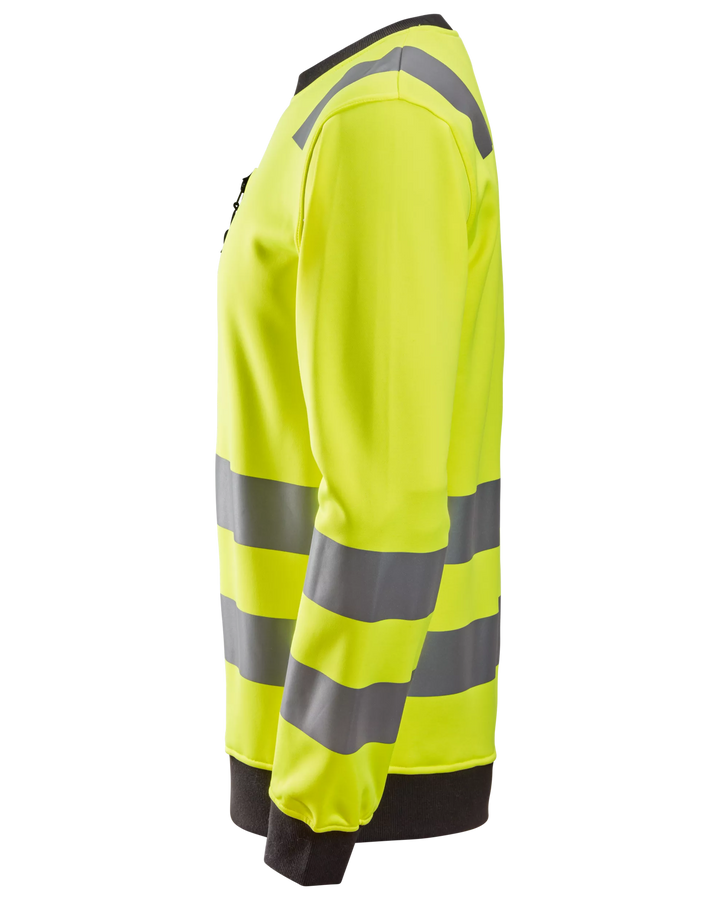Snickers Hi-Vis Yellow, Hi-Vis Class 2/3 Sweatshirt (8037) – left side view