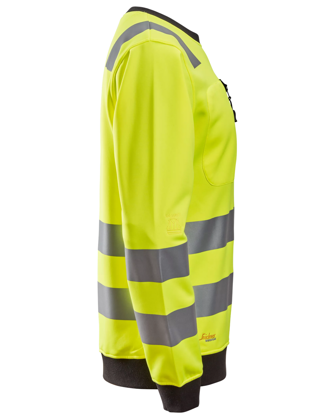 Snickers Hi-Vis Yellow, Hi-Vis Class 2/3 Sweatshirt (8037) – right side view