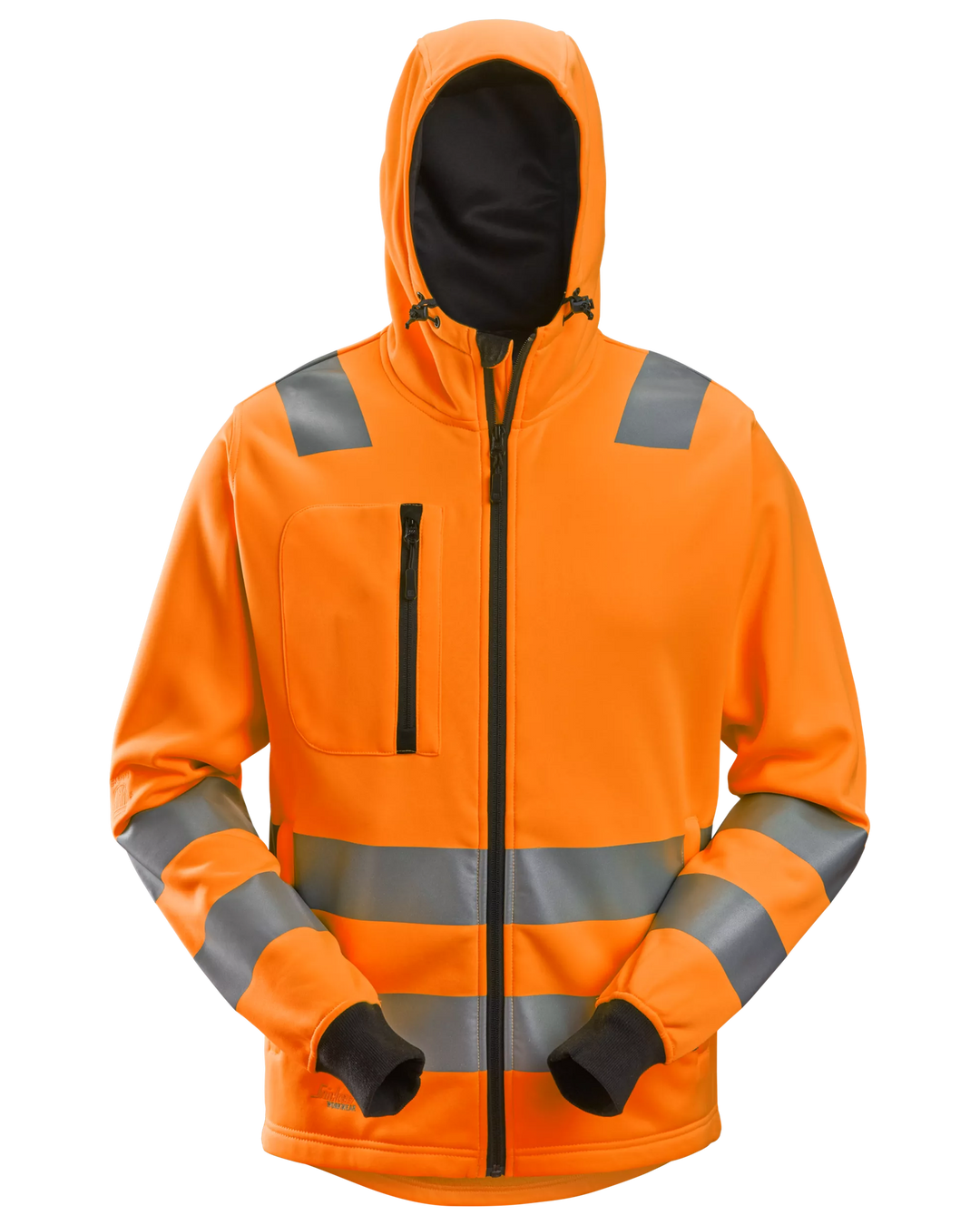 Snickers Hi-Vis Orange, Hi-Vis Class 2/3 Full Zip Hoodie (8039) – front view