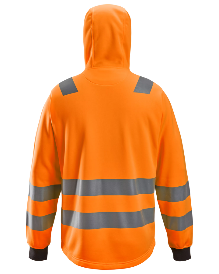 Snickers Hi-Vis Orange, Hi-Vis Class 2/3 Full Zip Hoodie (8039) – back view
