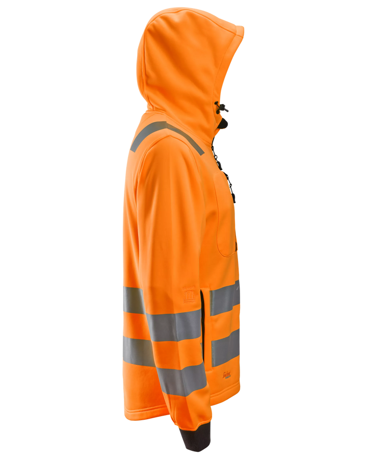 Snickers Hi-Vis Orange, Hi-Vis Class 2/3 Full Zip Hoodie (8039) – right side view