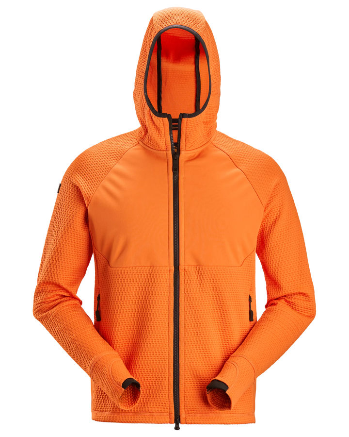 Snickers Warm Orange, FlexiWork Full-Zip Midlayer Hoodie (8405) – front view