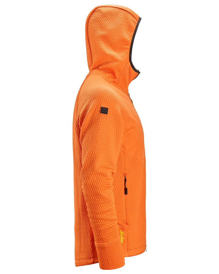 Snickers Warm Orange, FlexiWork Full-Zip Midlayer Hoodie (8405) – right side view
