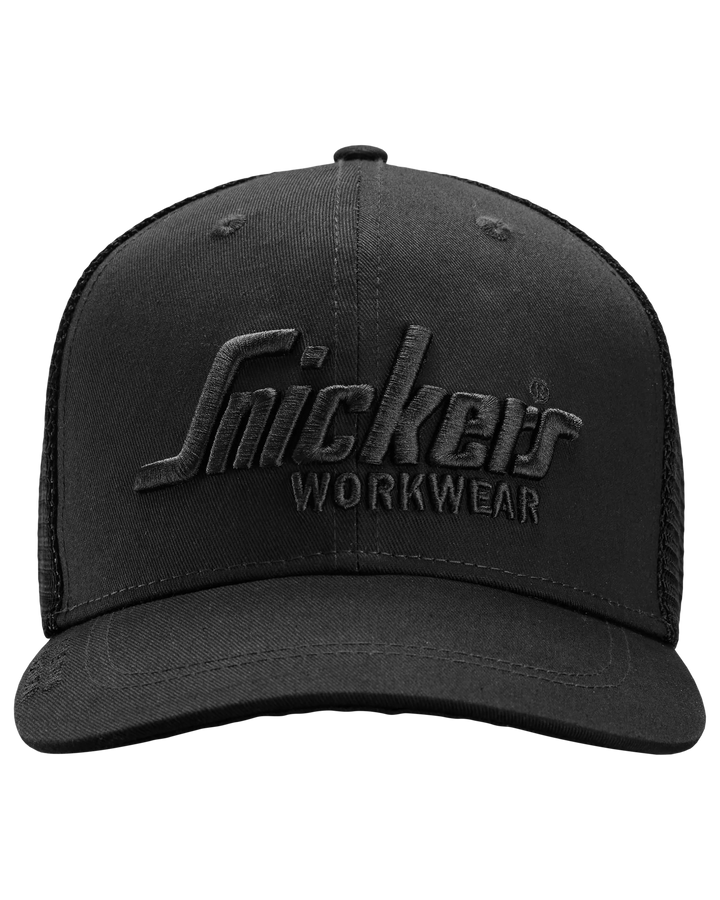 Snickers Black, Trucker Cap (9001) – front view