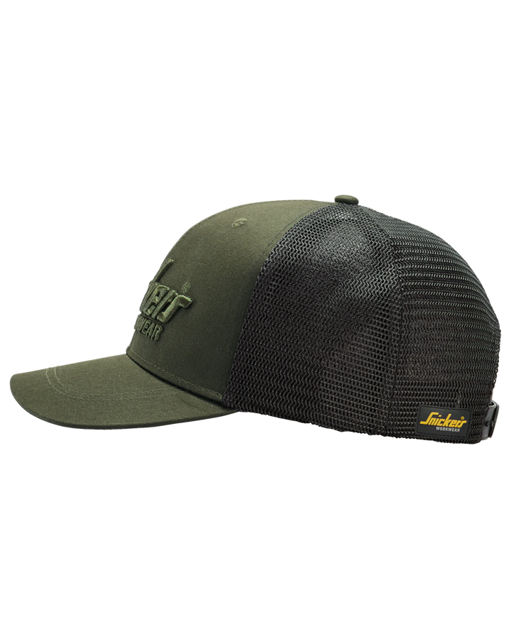 Snickers Khaki Green, Trucker Cap (9001) – left side view