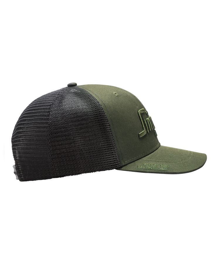 Snickers Khaki Green, Trucker Cap (9001) – right side view