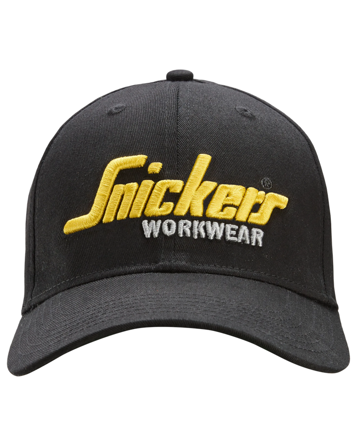 Snickers Black/Black, Flexible Cap (9002) – front view