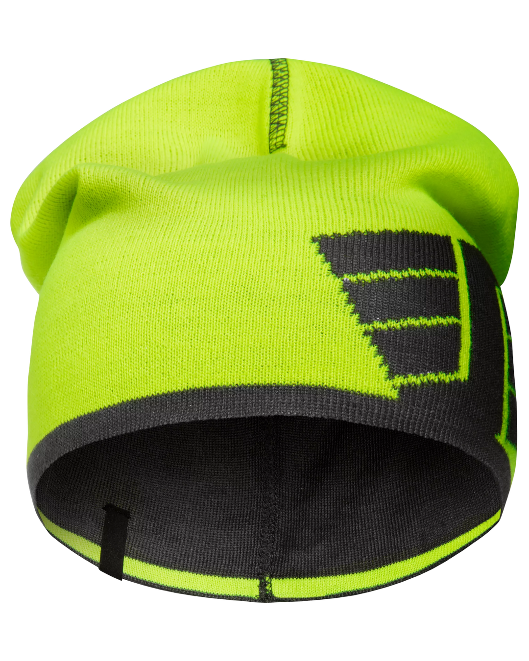 Snickers Hi-Vis Yellow/Steel Grey, Reversible Beanie (9015) – front view