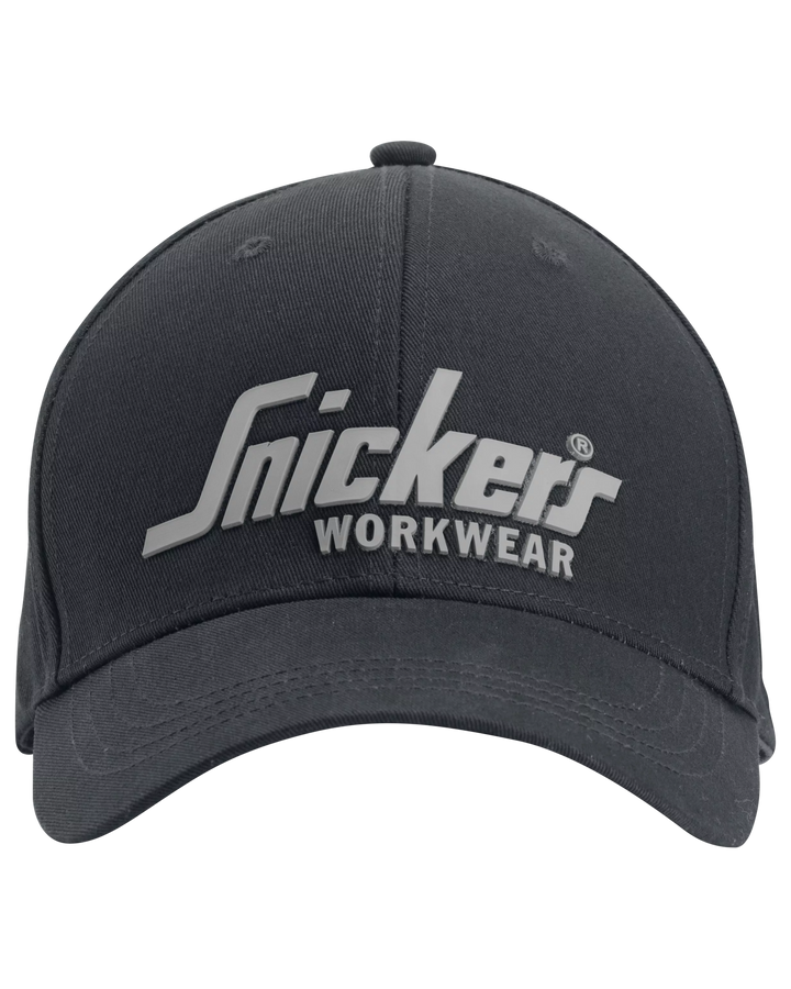 Snickers Black, Logo Cap (9041) – front view