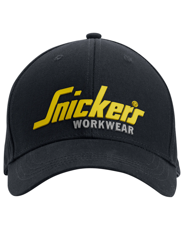 Snickers Black/Yellow, Logo Cap (9041) – front view