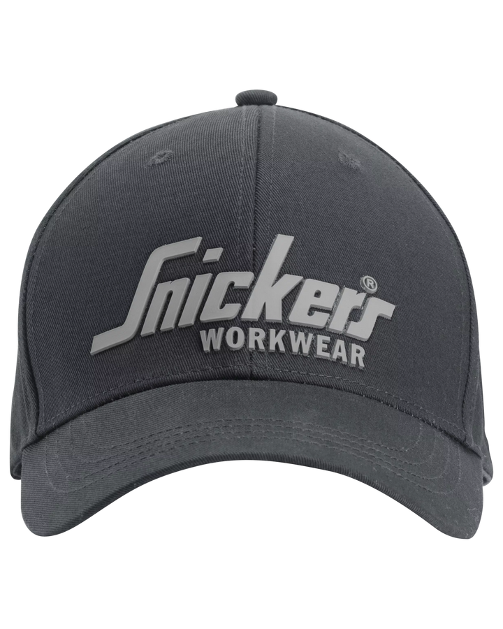 Snickers Steel Grey, Logo Cap (9041) – front view