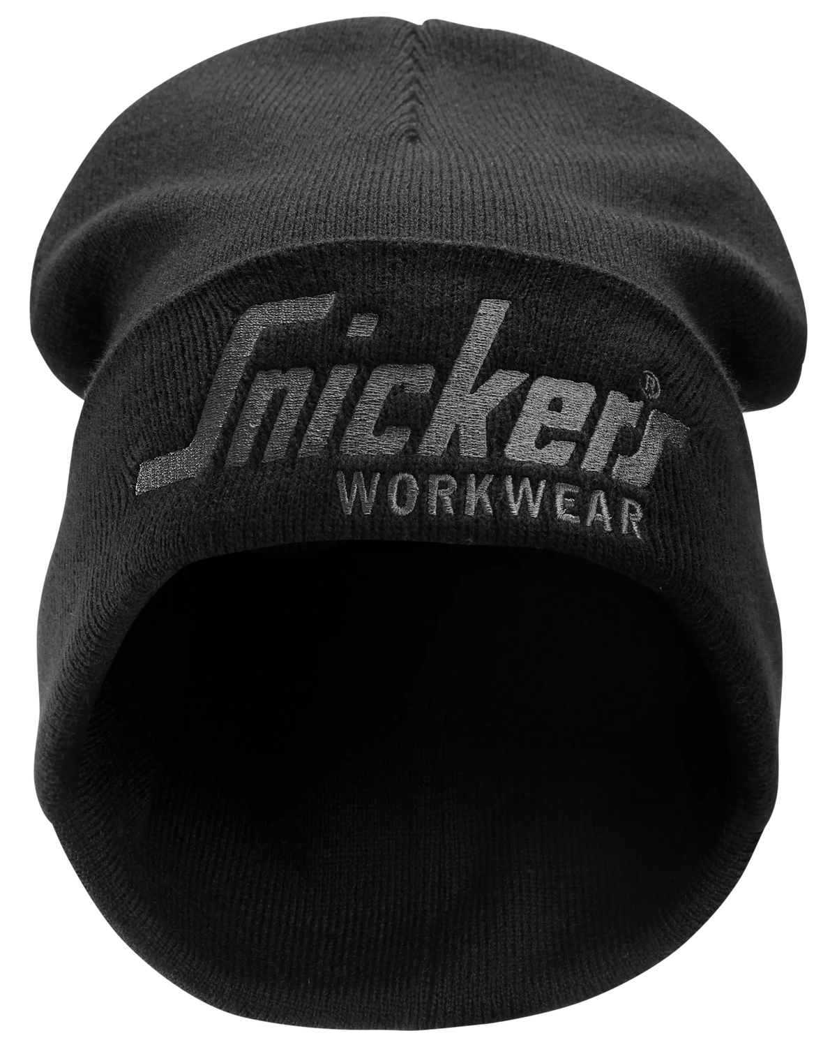 Snickers Black/Steel Grey, Logo Beanie (9047) – front view