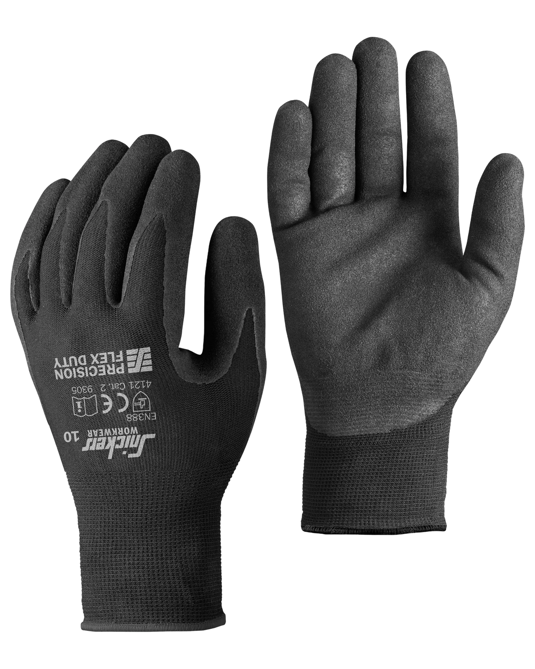 Snickers Black, Precision Flex Duty Gloves (9305) – front view