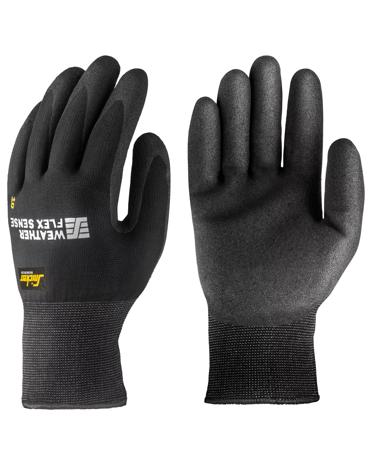 Snickers Black, Weather Flex Sense Gloves (9319) – front view
