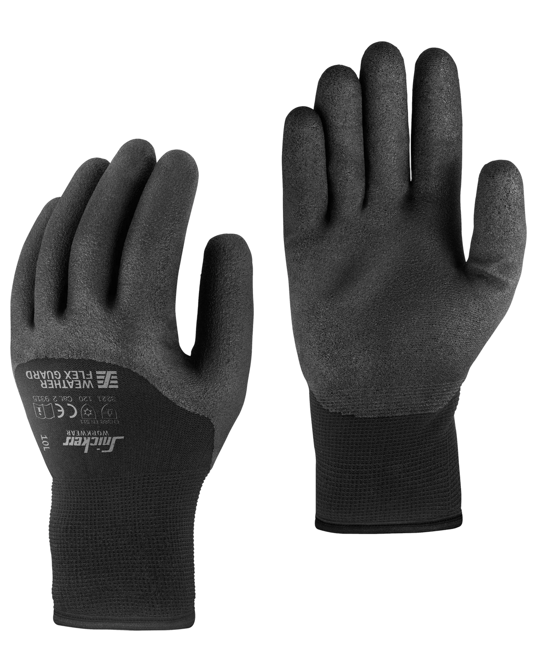 Snickers Black, Weather Flex Guard Gloves (9325) – front view