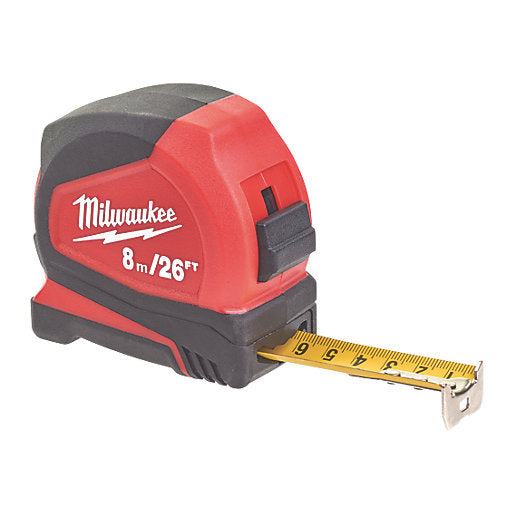 MILWAUKEE PRO COMPACT 8M TAPE MEASURE - Dynamite Hardware
