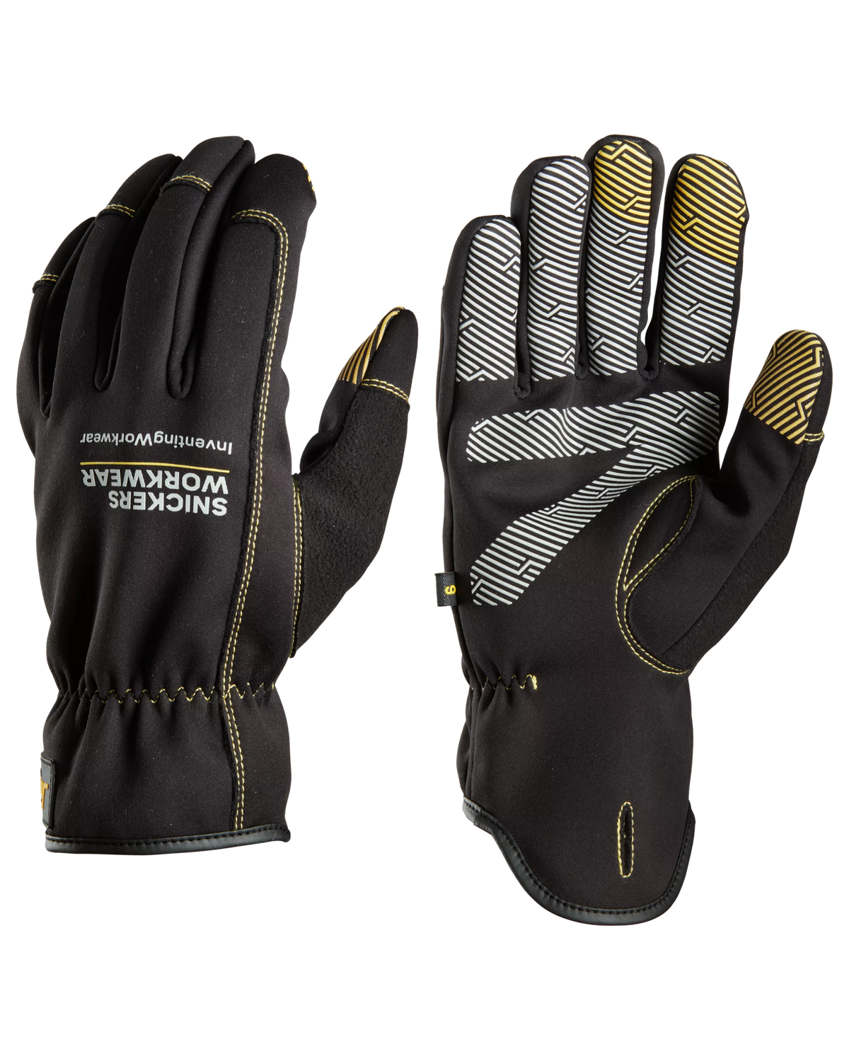 Snickers Black, Weather Flex Dry Gloves (9562) – front view
