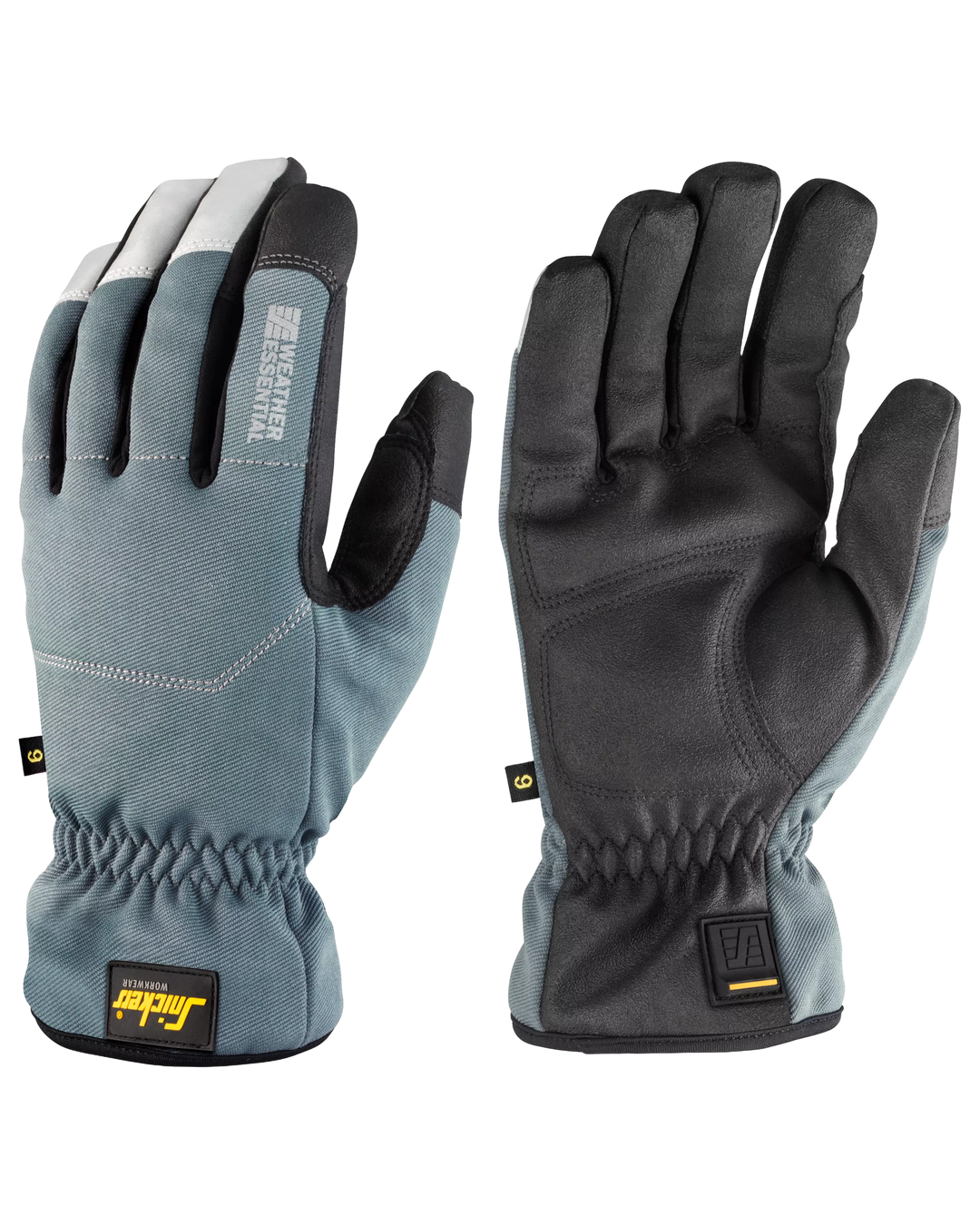 Snickers Black/Rock Grey, Weather Essential Gloves (9578) – front view