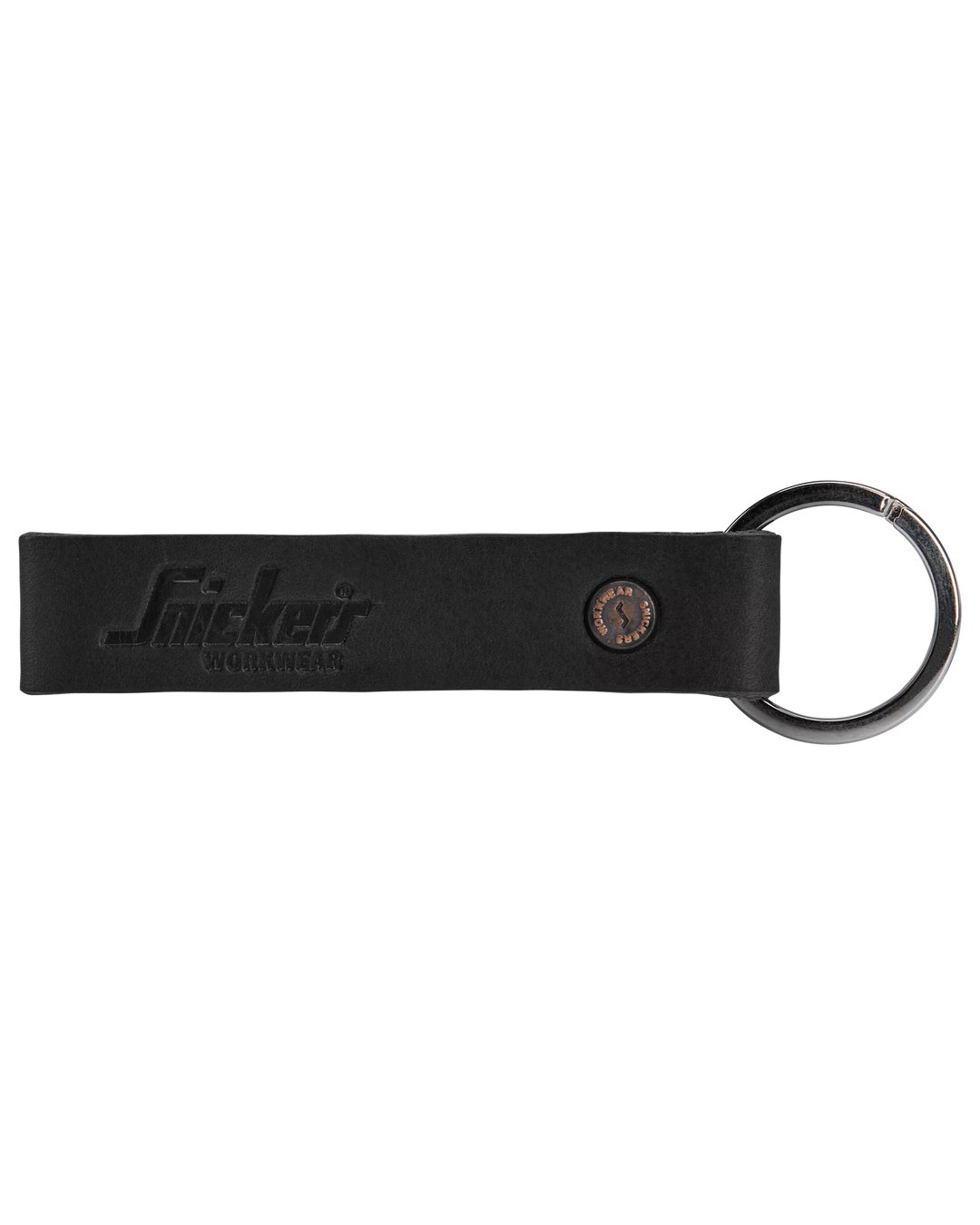 Snickers Black, Leather Keyring (9751) – front view