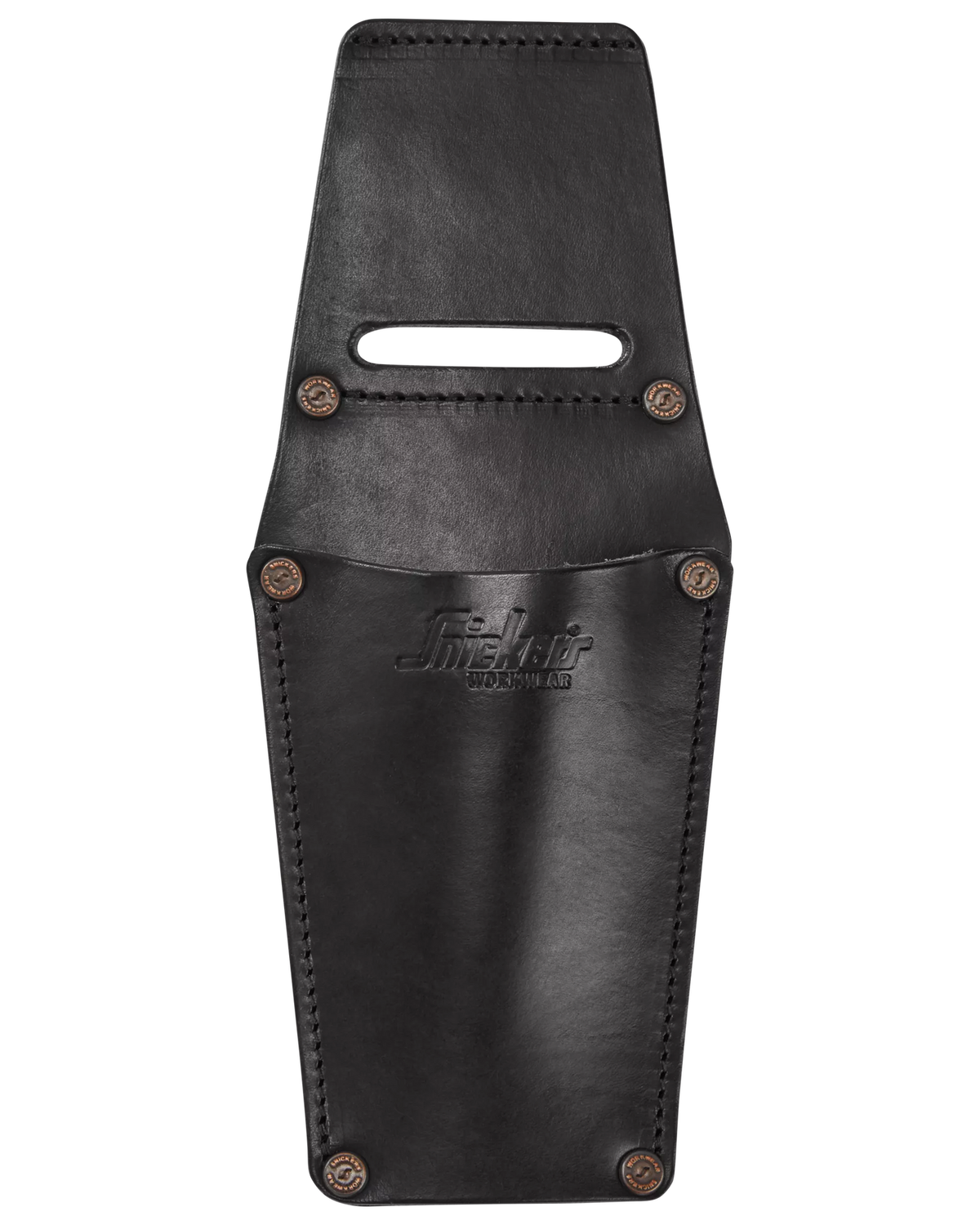 Snickers Black, Leather Long Tool Pouch (9767) – front view