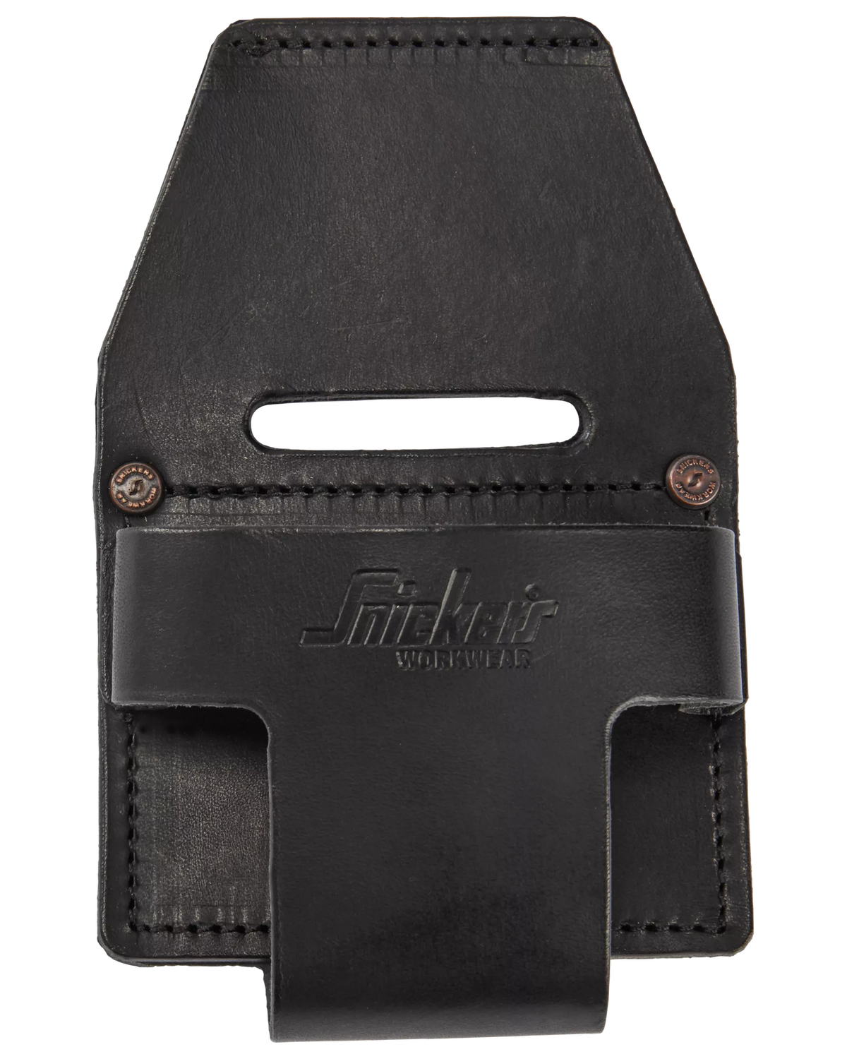 Snickers Black, Leather Measuring Tape Pouch (9768) – front view