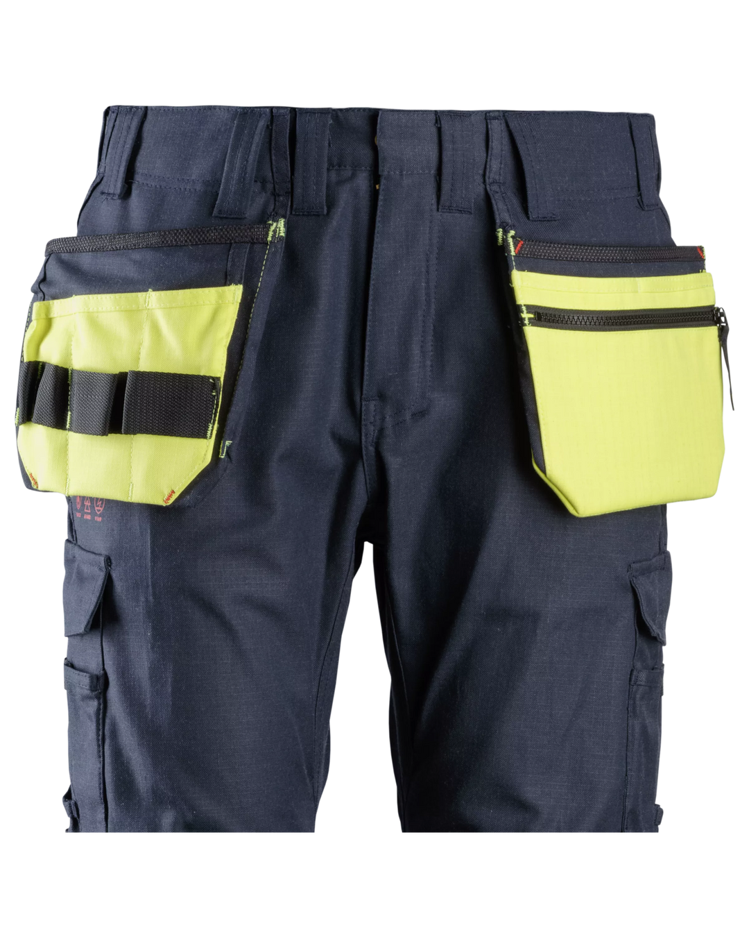 Snickers Hi-Vis Yellow/Navy, Multi Function Attached Holster Pockets (9783) – front view