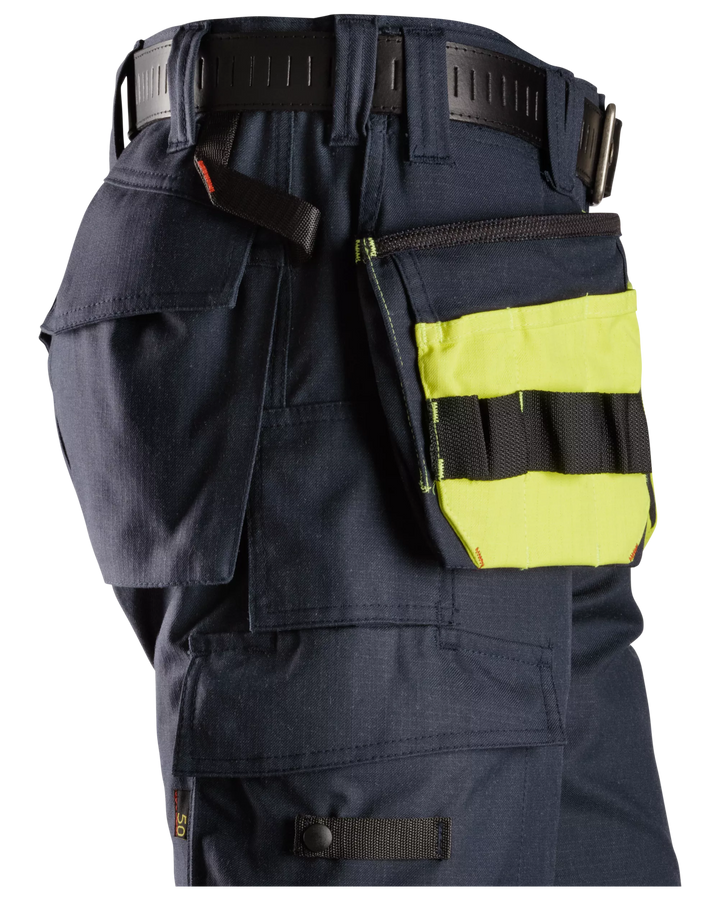Snickers Hi-Vis Yellow/Navy, ProtecWork Multi Function Holster Pockets (9787) – right side view