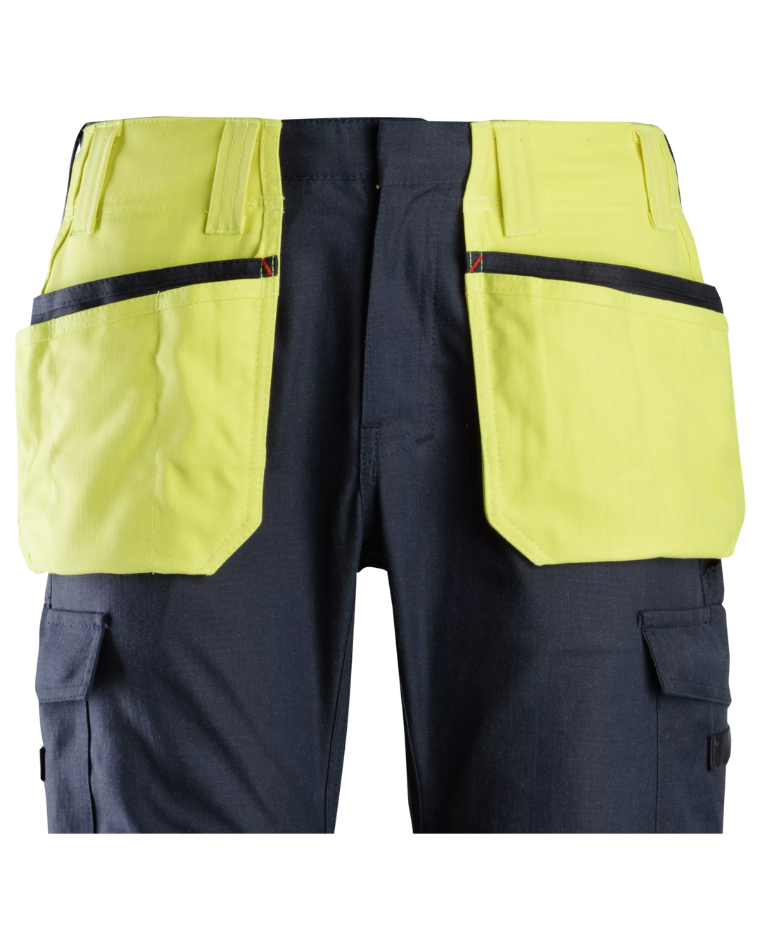 Snickers Hi-Vis Yellow/Navy, ProtecWork Attached Holster Pockets (9793) – front view