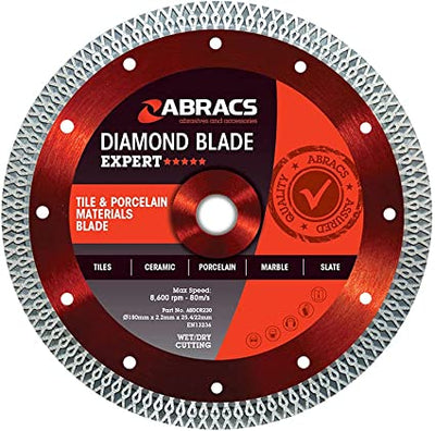 Abracs 180mm X 1.8mm X 25.4/22mm Diamond Tile - Diamond Blade Dynamite Hardware