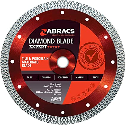 Abracs 230mm X 1.8mm X 25.4/22mm Diamond Tile