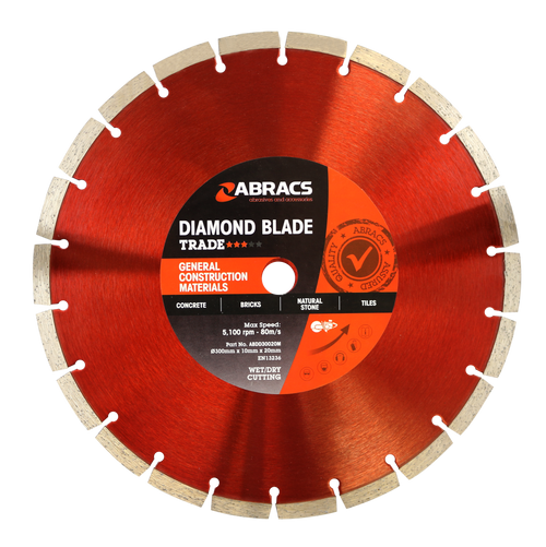 Abracs 300mm X 10mm X 20mm Diamond Blade Trade