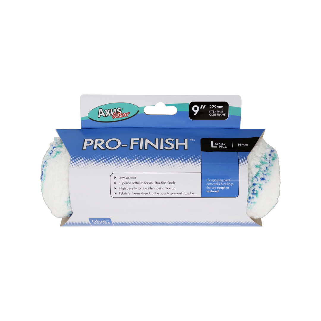 Axus Decor - Pro-Finish Roller, Blue Series (9" / 38mm Core, Long Pile) - Paint Application By Roller Dynamite Hardware