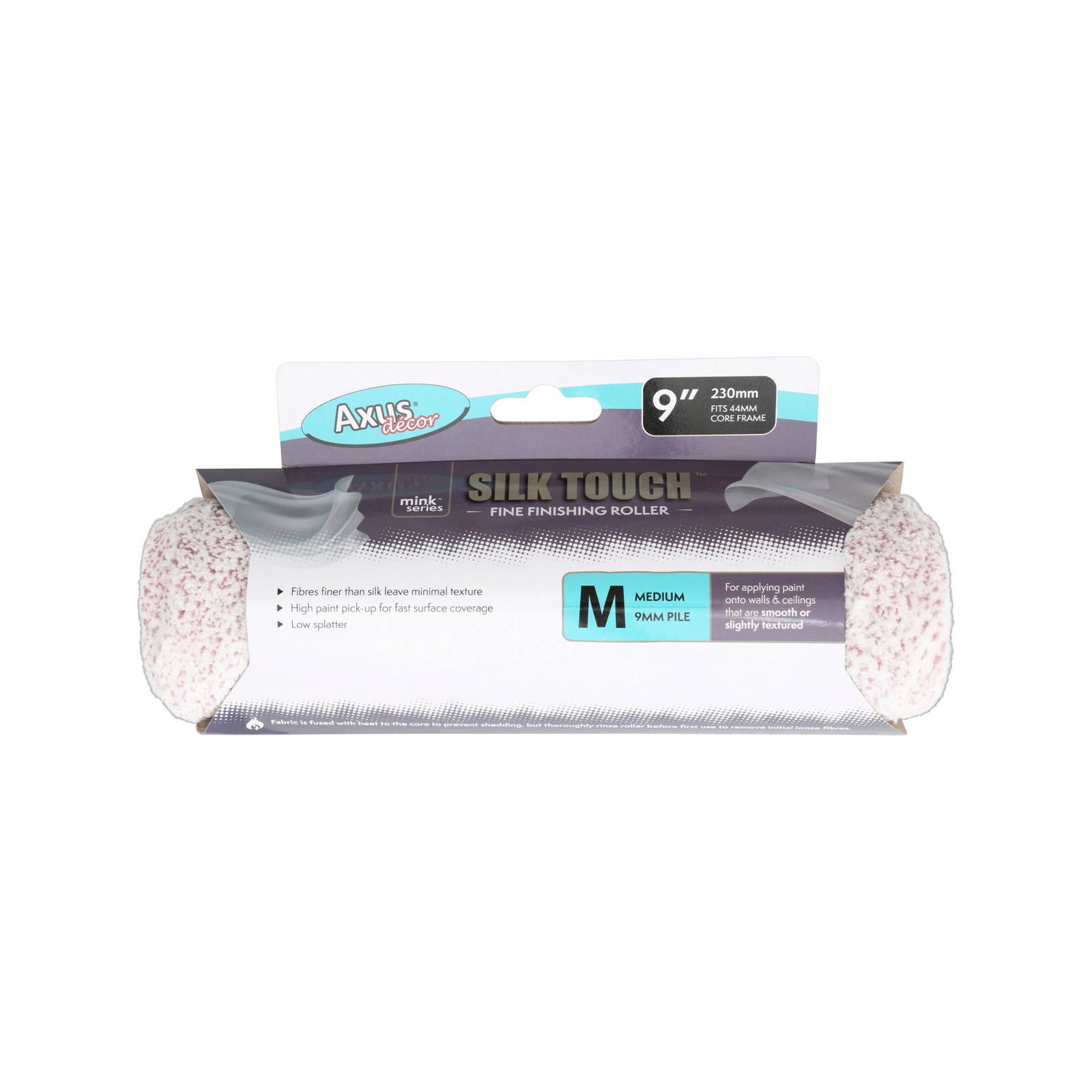Axus Decor - Silk Touch Roller, Mink Series (9" / 230mm, 38mm core, Medium Pile ) - Paint Application By Roller Dynamite Hardware
