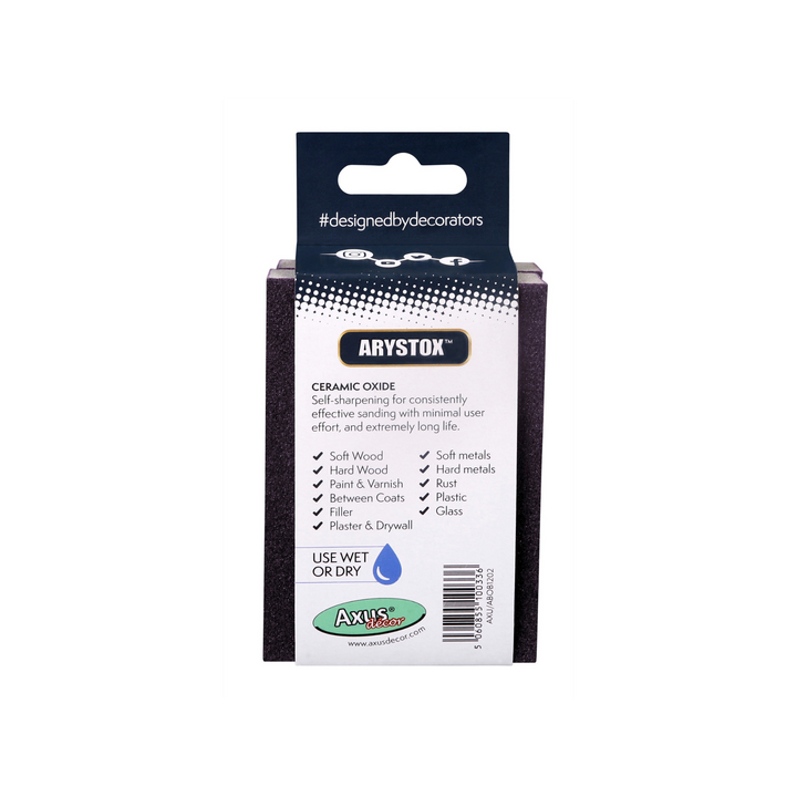 Axus Decor - Arystox Ceramic Oxide Abrasive Blocks, Twin Pack, Onyx Series, (Grit 120) - Paint Barrier Sheet Dynamite Hardware