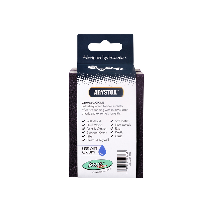 Axus Decor - Arystox Ceramic Oxide Abrasive Blocks, Twin Pack, Onyx Series, (Grit 80) - Paint Barrier Sheet Dynamite Hardware