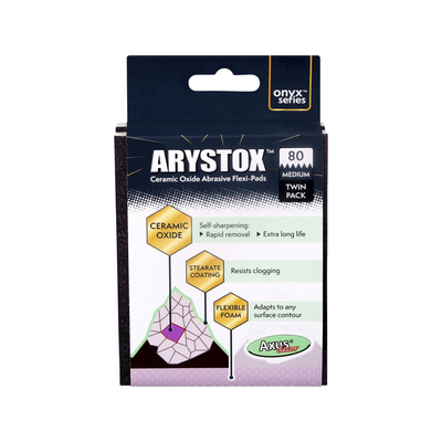 Axus Decor - Arystox Ceramic Oxide Flexi Pads, Twin Pack, Onyx Series, (Grit 80) - Paint Barrier Sheet Dynamite Hardware