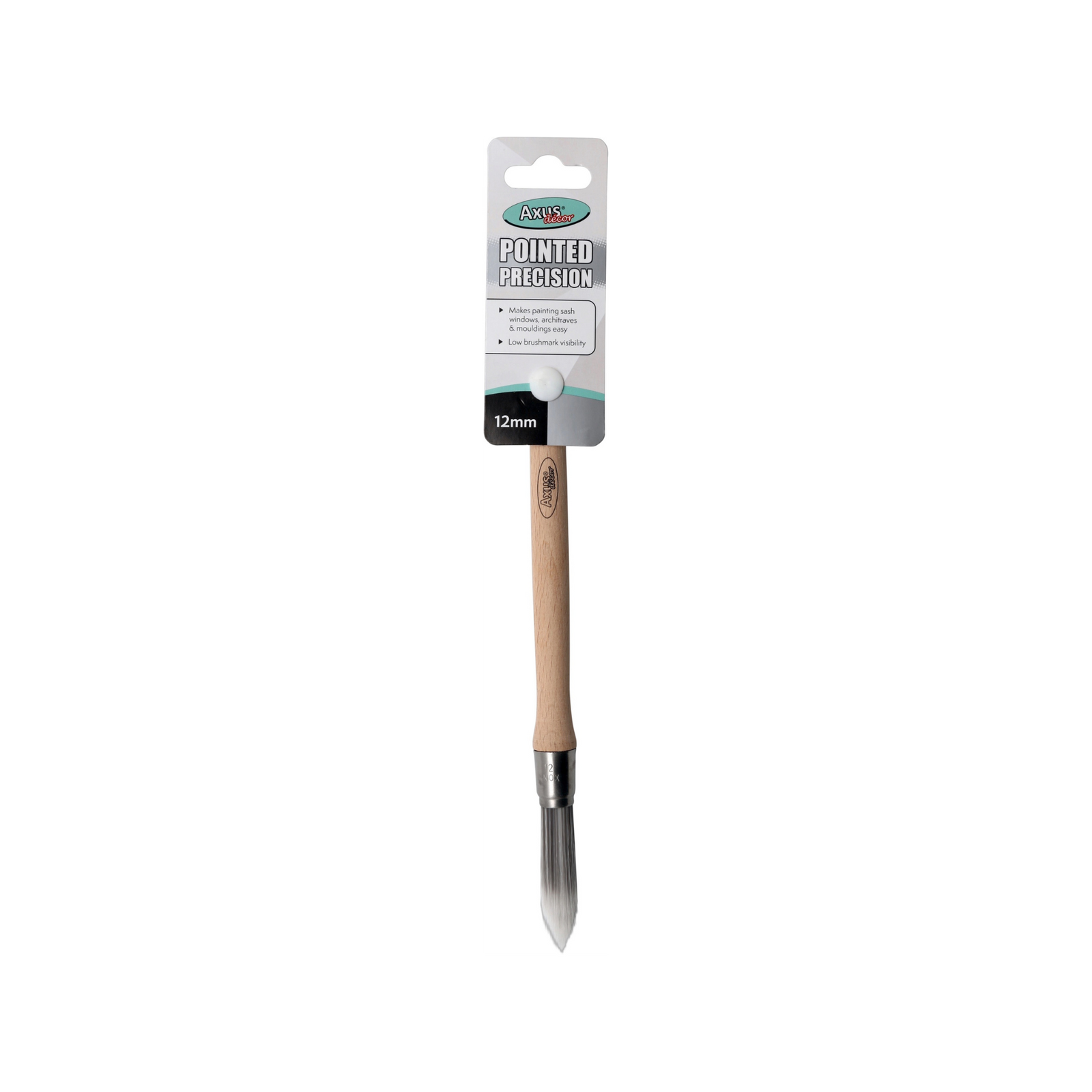Axus Decor - Pointed Precision Brush, Grey Series (12mm) - Paint Barrier Sheet Dynamite Hardware