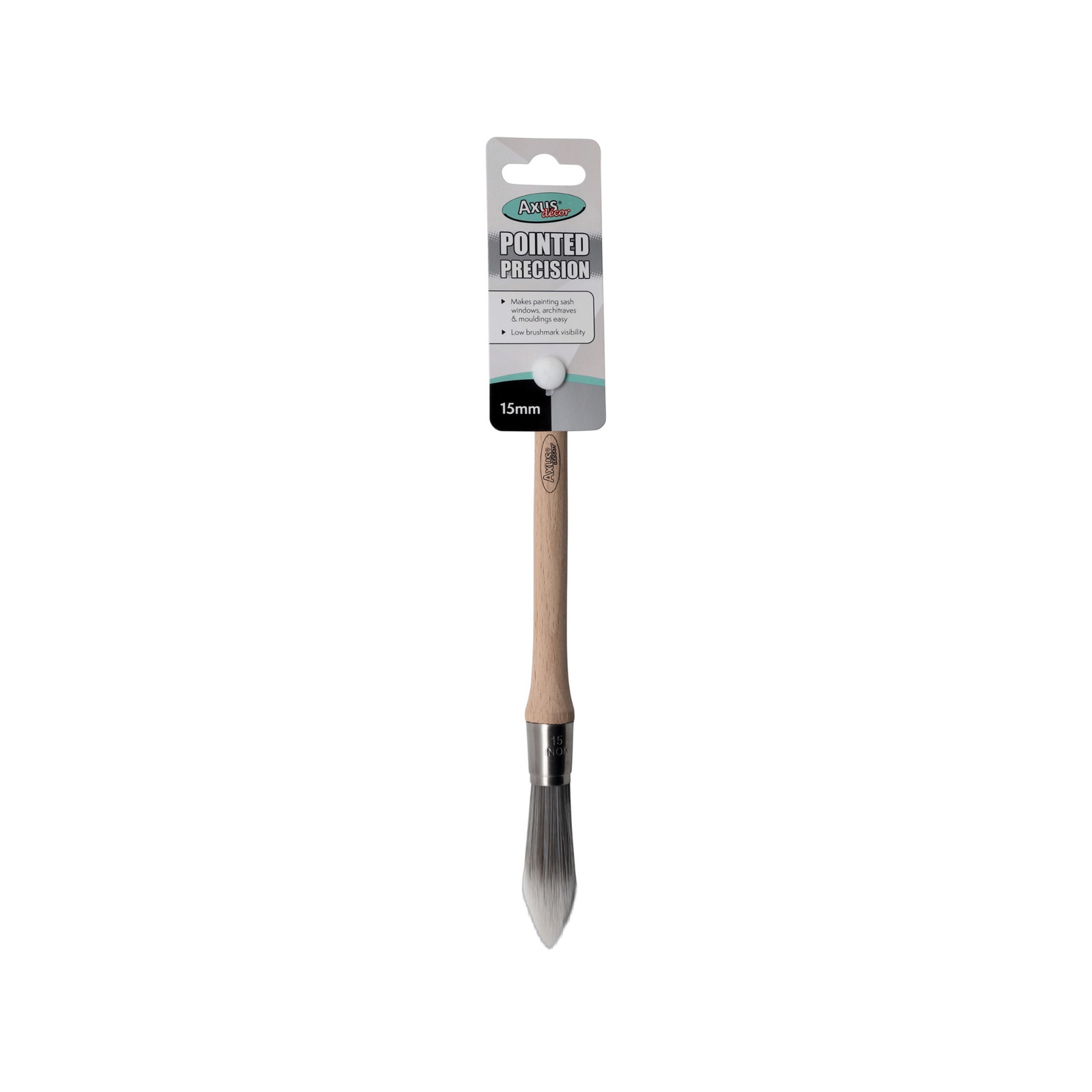 Axus Decor - Pointed Precision Brush, Grey Series (15mm) - Paint Barrier Sheet Dynamite Hardware