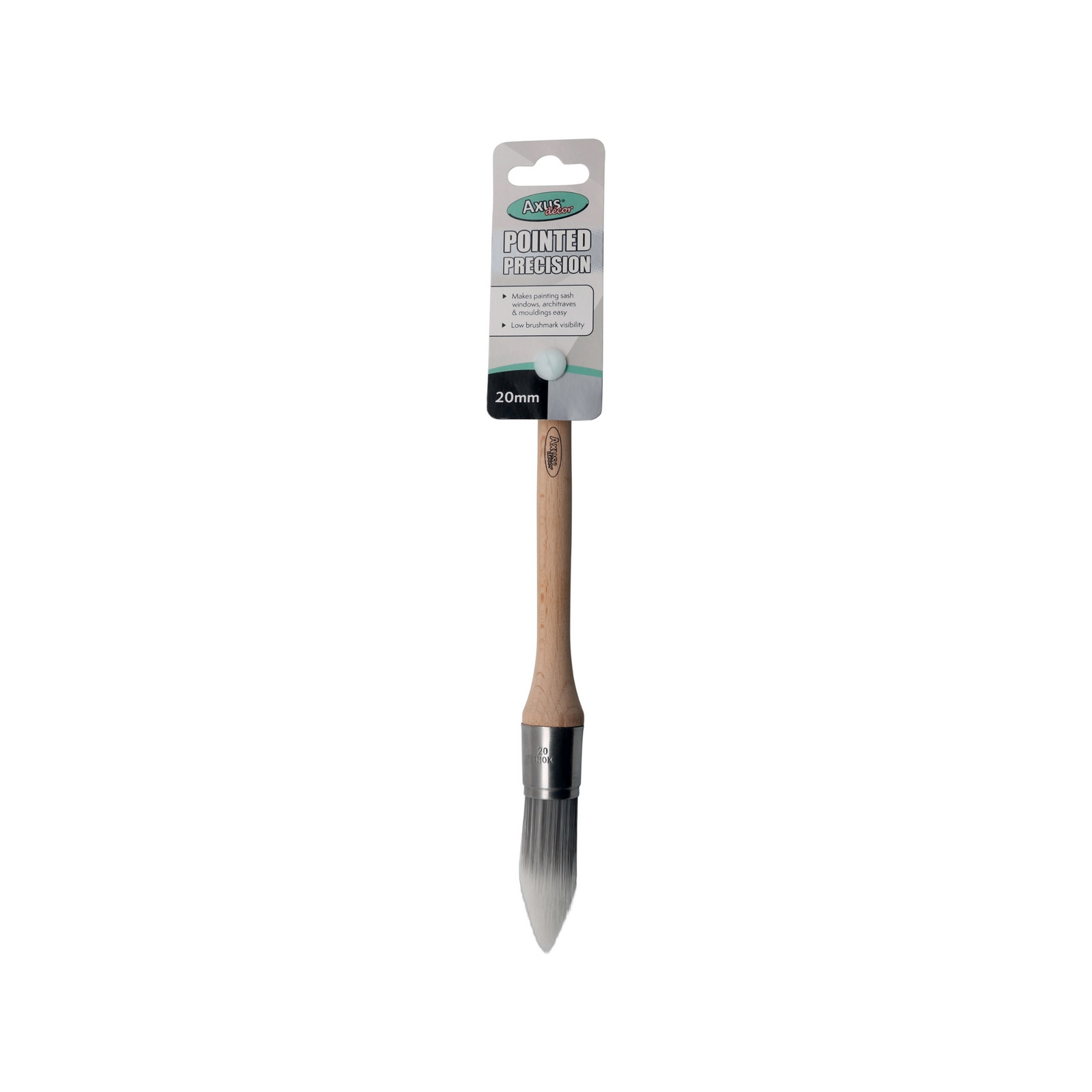Axus Decor - Pointed Precision Brush, Grey Series (20mm) - Paint Barrier Sheet Dynamite Hardware