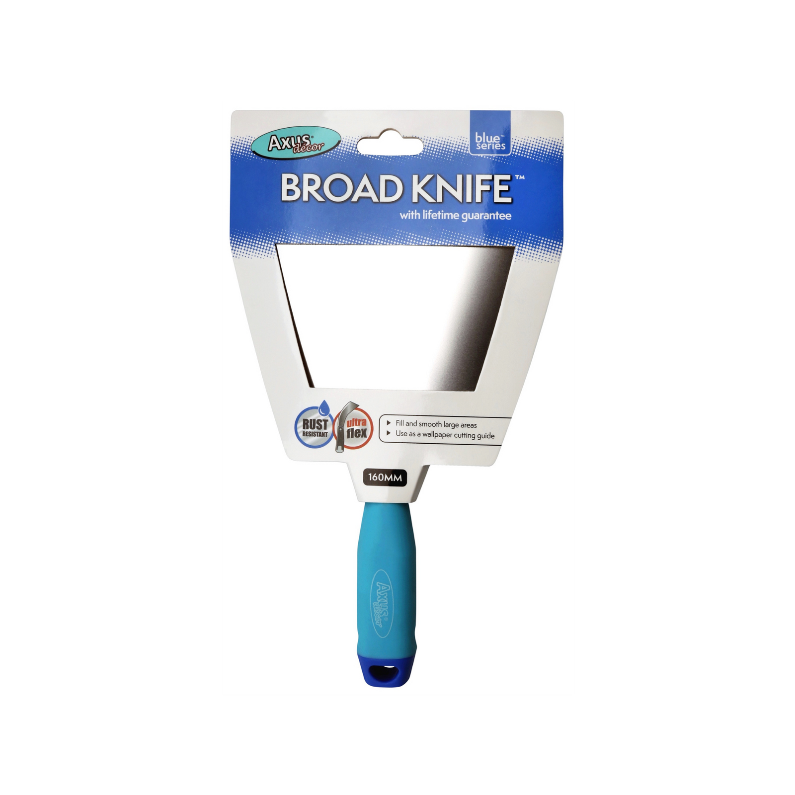 Axus Decor - Broad Knife, Blue Series (160mm) - Paint Barrier Sheet Dynamite Hardware