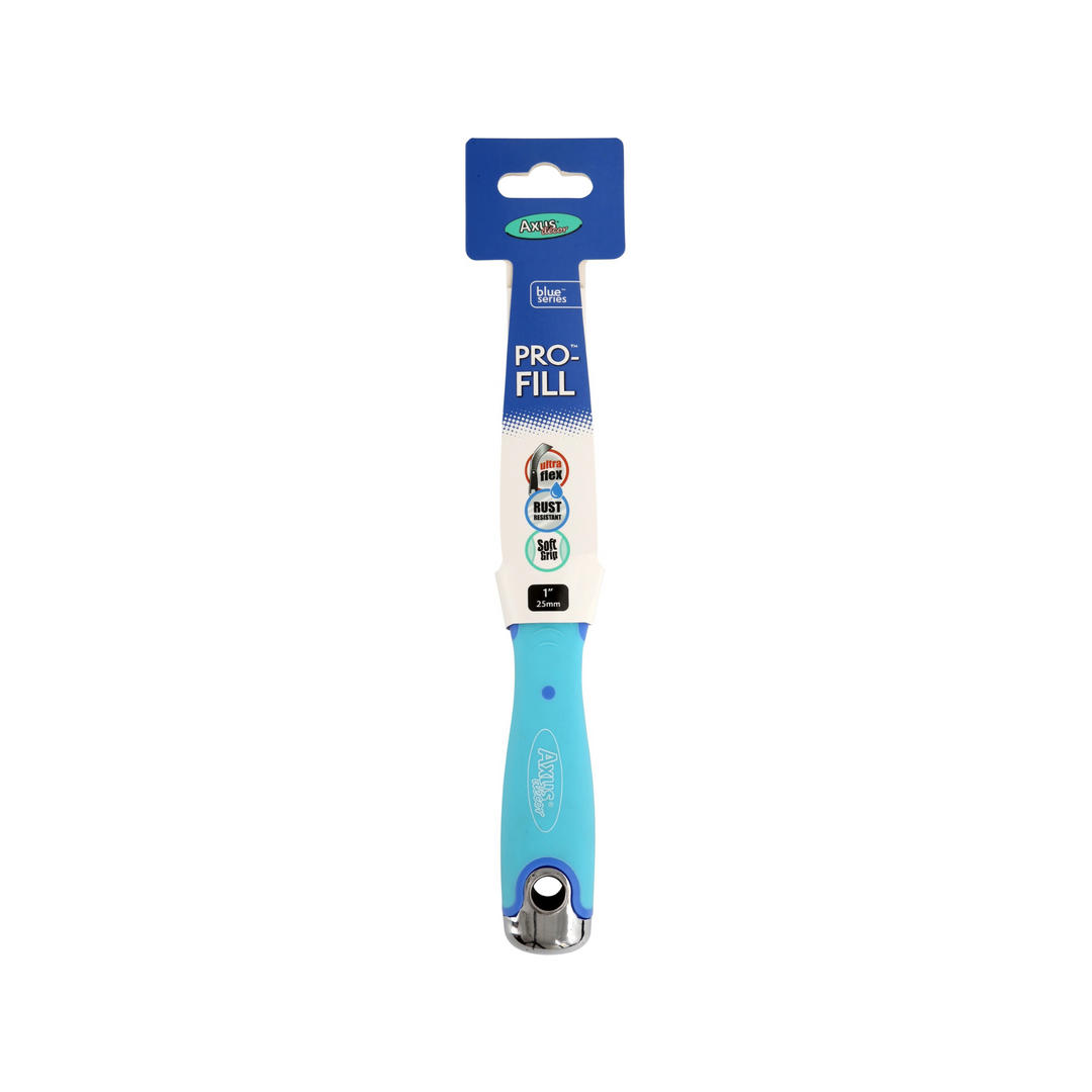 Axus Decor - Pro Fill Filling Knife, Blue Series (1" / 25mm) - Paint Barrier Sheet Dynamite Hardware