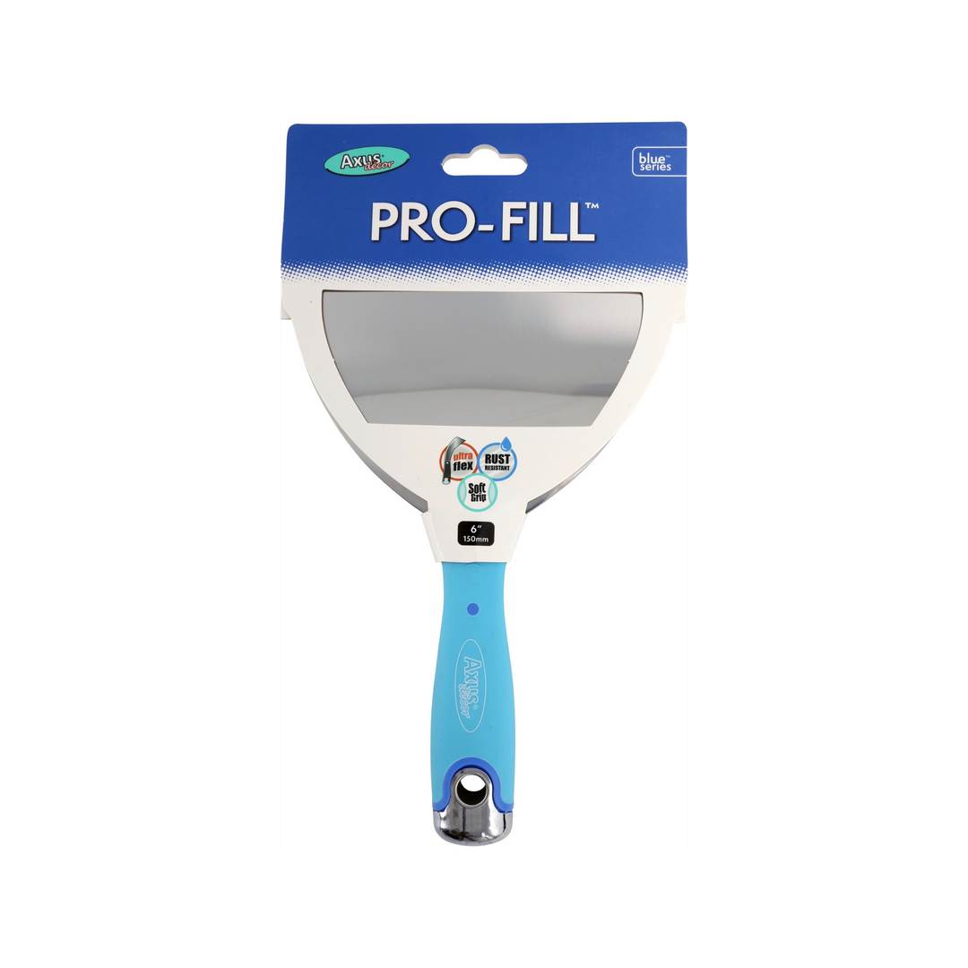 Axus Decor - Pro Fill Filling Knife, Blue Series (6" / 150mm) - Paint Barrier Sheet Dynamite Hardware