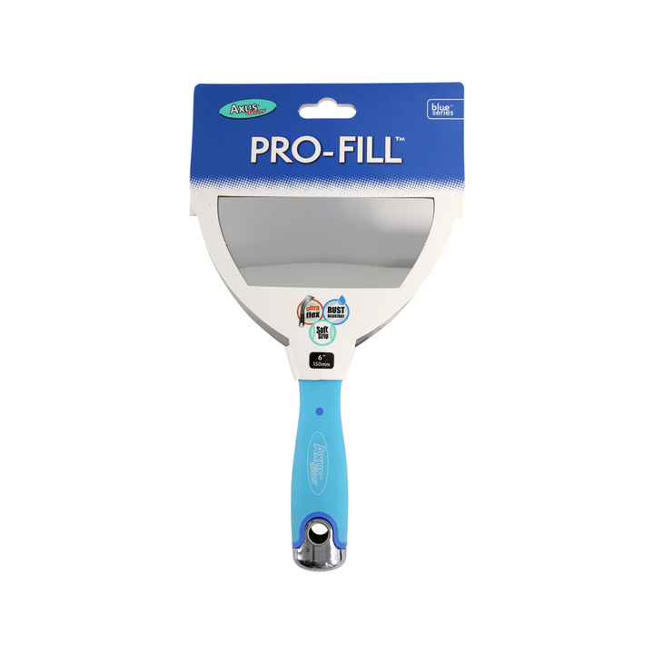Axus Decor - Pro Fill Filling Knife, Blue Series (6" / 150mm) - Paint Barrier Sheet Dynamite Hardware