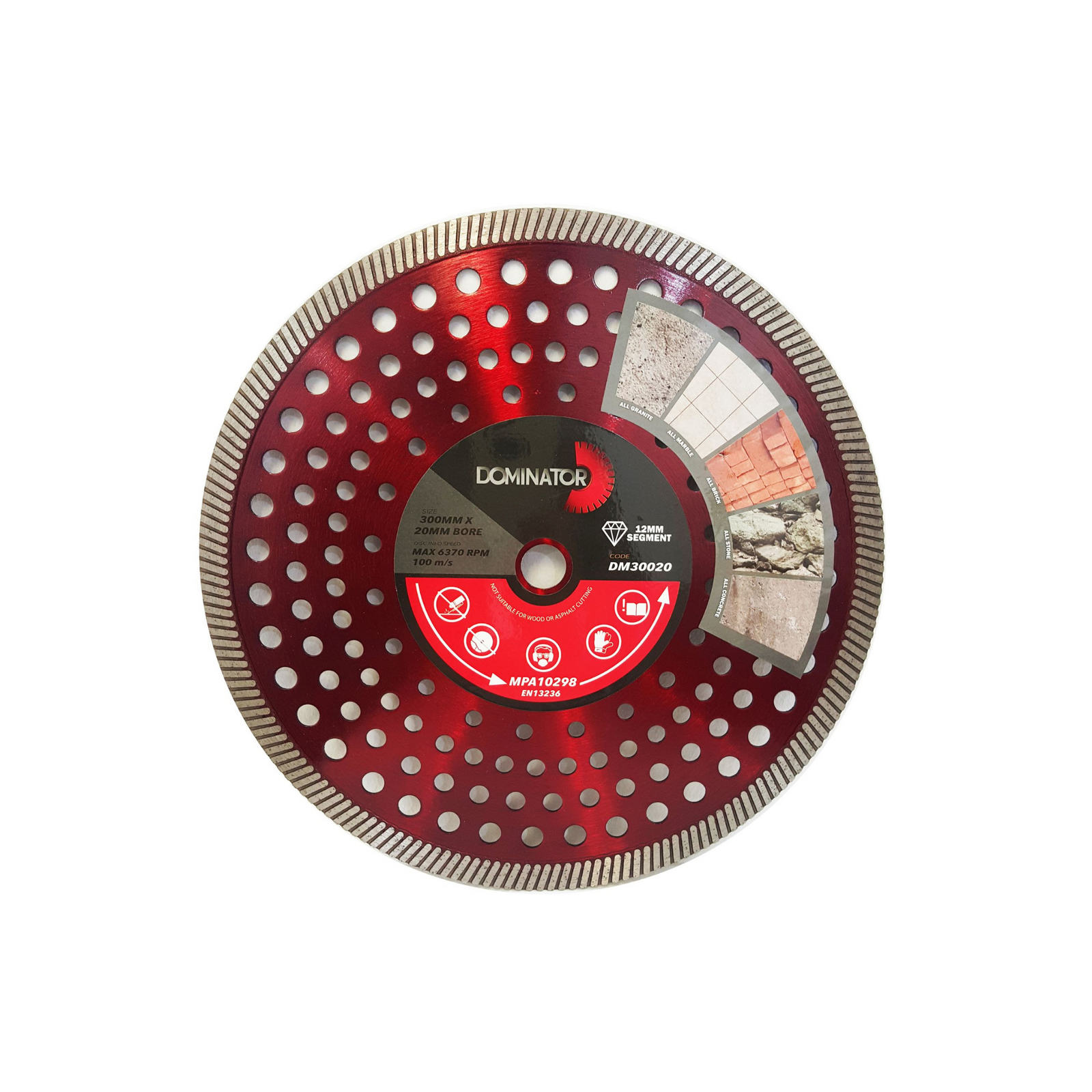 DOMINATOR DIAMOND BLADE 300MM X 20 MM - Diamond Blade Dynamite Hardware