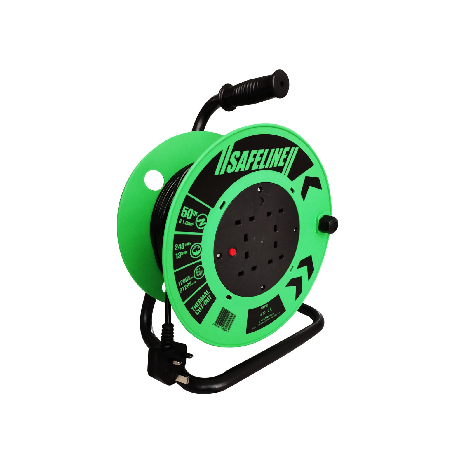 50MT X 240V X 13A 1.0 SQ CABLE REEL - Dynamite Hardware